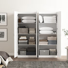 Manhattan Comfort - Cornelia 59,22 po Ensemble Moderne 2 Pièces Armoire de Rangement à 8 Étagères - Blanc-Style de porte à ouverture à 90° avec charnière de porte européenne à fermeture douce