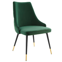 Modway - Adorn Touffe Performance Velvet Fauteuil d’appoint de salle à manger - Vert-Chaise à manger vintage moderne d’accent