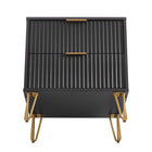 Manhattan Comfort - Table de nuit moderne DUMBO 20,07" à 2 tiroirs - Noir-10