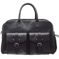 Mancini - Sac de Voyage Buffalo Classique - 20.25po x 12po x 12.75po - Noir-Grand compartiment principal zippé