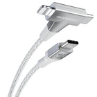 Scosche - StrikeLine 2-en-1 USB-C vers USB-C/Lightning 4 pieds - Blanc -Boîtier de connecteur en aluminium et câble tressé pour une utilisation durable et sans enchevêtrement