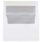 JAM Paper Enveloppes d'invitation A7 doublées d'aluminium - 5,25 x 7,25 po - Blanc avec feuille d'argent - paquet de 50-Couleur : blanc avec doublure en feuille d'argent, La feuille donne à l’enveloppe une brillance naturelle
