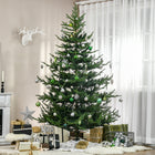 HOMCOM - Arbre de Noël artificiel 7.5' avec design à charnière-Certaines branches sont moulées à partir de vraies branches pour un style d'arbre réaliste et sans besoin d'être modelées 