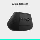 Logitech - Lift Souris Ergonomique Verticale - Graphite-Les pièces en plastique de Lift contiennent du plastique post-consommation certifié recyclé (Graphite: 70%, Rose et Off-white: 54%; hors plastique dans le récepteur, la batterie, le circuit imprimé (PWA), le câble FFC et l'emballage)