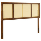 Modway - Delmare Canne Tête de lit King, Noyer-Tête de lit King Wood