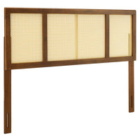 Modway - Delmare Canne Tête de lit King, Noyer-Tête de lit King Wood