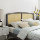 Modway - Halcyon Canne Tête de lit Queen, Gris-Détail linéaire du bois