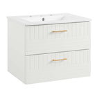 Modway - Daybreak 24" Vanette de salle de bain - Blanc blanc-MEUBLE DE SALLE DE BAIN CONTEMPORAINE - Doté d’un design épuré et d’une quincaillerie en métal doré, ce meuble intègre un style contemporain à votre espace de salle de bain