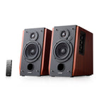 Edifier - R1700BT Enceintes de bibliothèque Bluetooth actives multifonctions - Brun-Un look classique qui ne se démode jamais. Noir de jais avec du bois MDF de haute qualité et une finition en vinyle en bois de noyer
