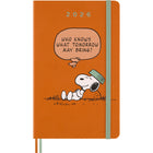 Moleskine - 2026 Peanuts Snoopy édition limitée 12 mois couverture rigide agenda semainier - 5 po x 8.25 po - orange cadmium-Daté De Janvier À Décembre 2026