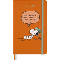 Moleskine - 2026 Peanuts Snoopy édition limitée 12 mois couverture rigide agenda semainier - 5 po x 8.25 po - orange cadmium-Daté De Janvier À Décembre 2026