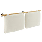 Modway - Anela Fixé au mur Chenille recouverte Tête de lit complète, Crème naturelle-Tête de lit flottante de grandeur nature