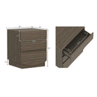 Manhattan Comfort - Table de nuit contemporaine Ardea 20" à 3 tiroirs - Noyer-Trois tiroirs de rangement offrant un espace généreux pour garder les essentiels du quotidien bien organisés