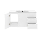 Modway - Vitality 36" Vanette de salle de bain - Blanc blanc-Trous de robinet centraux 8"