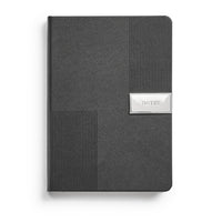 Eccolo - Journal À Couverture Rigide - 6 po x 8 po - Ligné - 128 Feuilles - Plaque Argentée-6 po x 8 po