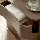 Modway - Mirae 3 tiroirs Commodeuse compacte courbe, Chêne brun brossé-Construction en bois d’ingénierie