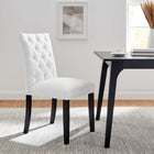 Modway - Duchess Bouton touffé Tissu Chaise à manger - Blanc-Rembourrage en mousse dense