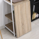 HOMCOM - Bureau d'ordinateur étagères de rangement et plateau pliant - 41,7 po L x 18,9 po l x 50,4 po H - blanc-Plateau en mélamine texturé effet bois résistant à l’eau et facile à nettoyer