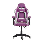 Chaise de jeu Ravagers de CorLiving - Violet/Blanc-Le tissu en PVC de haute qualité est durable et facile à nettoyer