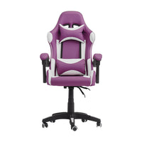 Chaise de jeu Ravagers de CorLiving - Violet/Blanc-Le tissu en PVC de haute qualité est durable et facile à nettoyer