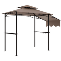 Outsunny - Gazebo de barbecue 8 pi x 5 pi, à double étage - kaki ...