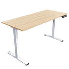 Ezywork - Bureau debout électrique réglable en hauteur de 55 po - Cadre blanc/plateau en bois-2 Colis Dimensions: 37 po L x 17 po l x 5 po H, 60 po L x 29 po l x 3 po H