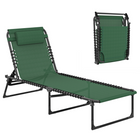 Outsunny - Chaise longue pliante - chaise longue avec appui-tête - vert-Inclinaison complète avec 4 positions de dossier