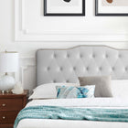 Modway - Amber Touffe Performance Velvet Lit de plateforme King, Gris clair-Système de soutien en lattes de bois