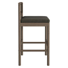 Modway - Eleni Terrasse extérieure Bois de teck Tabourets de bar Ensemble de 2 - Gris silex-Assemblage simple
