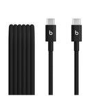 Beats - câbles tissés USB-C vers USB-C - Noir boulon - Paquet de 2-Chaque câble est tissé sans nœuds pour une durabilité et un confort accrus. Les câbles Beats sont soumis à des milliers d'heures de tests tout au long de leur conception et de leur fabrication et sont renforcés pour éviter l'effilochage