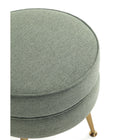 Manhattan Comfort - Bailey pouf capitonné moderne du milieu du siècle de 18,11" en mélange de polyester - vert sauge avec pieds dorés-Mesures de la hauteur des jambes : 8,66 po