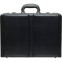 Mancini - Business Mallette extensible - 17.75po x 4.75po x 13po - Noir -Doublure en cuir suédé