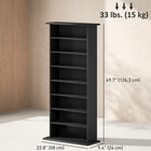 HOMCOM - Armoire de rangement média mince - noir-Structure solide en panneau de particules avec surface en mélamine pour un nettoyage facile 