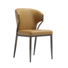 Manhattan Comfort - Lot de 4 chaises de salle à manger modernes Kirsten 52 cm en similicuir camel-Siège moelleux rembourré de mousse pour un confort durable