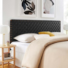 Modway - Sparta Tissage Cuir végane Tête de lit King, Noir noyer-Ossature en bois
