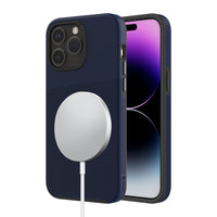 AXS - PROTech Plus PROTech Plus étui compatible magsafe anti-choc avec double couche pour Apple iPhone 15 Pro - Bleu Astral-Résistant aux chutes jusqu’a 10 pieds