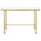 Hudson&Canal - Bureau Inez 48" - Laiton-Dispose d'un plateau en verre trempé