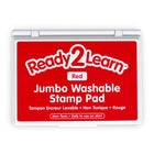 Ready 2 Learn - Tampon encreur lavable géant - Rouge - 6,2 po L x 4,1 po l - Paquet de 2-Créez des images vives: L'encre de haute qualité fournit des images nettes une fois tamponnées. Utilisez-le pour décorer des affiches, des panneaux, des cahiers et bien plus encore !