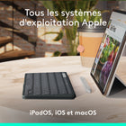 Logitech - Keys-To-Go 2, clavier sans fil portable pour iPad avec protection intégrée - Graphite-Associez jusqu’à trois dispositifs: saisissez du texte sur trois dispositifs différents à partir d’un seul petit clavier et passez de l'un à l'autre d'un simple appui sur une touche