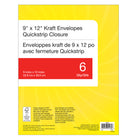 Enveloppes de catalogue avec QuickStrip, Kraft, 9 po x 12 po, paq./6-9 po x 12 po