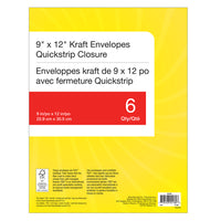 Enveloppes de catalogue avec QuickStrip, Kraft, 9 po x 12 po, paq./6-9 po x 12 po