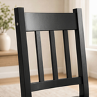HOMCOM - Chaises de cuisine avec dossier à lattes en pin et structure en bois - noir - paquet de 2-Patins de protection pour protéger délicatement le sol 