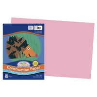 Prang - Papier construction, rose, 12 po x 18 po, 50 feuilles-Papier de construction épais en bois de pâte mécanique