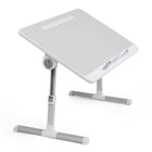 ShoppingAll - Bureau pliable portable réglable avec fente pour tablette et tiroir - Argent-Rangement Pratique: Comprend un tiroir latéral pour ranger soigneusement vos accessoires, ainsi qu'un rebord d'appareil détachable et mobile.