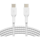 Belkin - Câble tressé USB-C vers USB-C 2.0, 1 mètre, blanc-Extérieur en nylon double tressage pour plus de résistance et de durabilité
