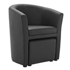 Modway - Divulge Fauteuil et ottoman - Noir-Ottoman de rangement libre rangé