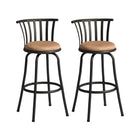 Homy Casa - Tabourets de Bar Industriels Pivotants 24 po et 29 po - Paquet de 2-Le design à lattes ajoute de l'élégance et de la sophistication à votre espace de repas