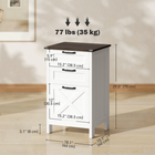 HOMCOM - Classeur vertical à 3 tiroirs avec coulisses silencieuses - blanc vieilli-Glissières de tiroir souples pour un fonctionnement silencieux et fluide 