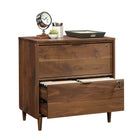 Sauder 421114 La Collection Clifford Place Classeur latéral - Finition Grand Walnut-Le mécanisme de sécurité à verrouillage permet de n'ouvrir qu'un seul tiroir à la fois.