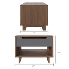 Nexera - Table de nuit Barista, 1 tiroir, Noyer & gris charbon-5